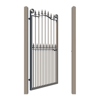 Metal side gate - The Surrey - showing opening - Gates and Fences UK