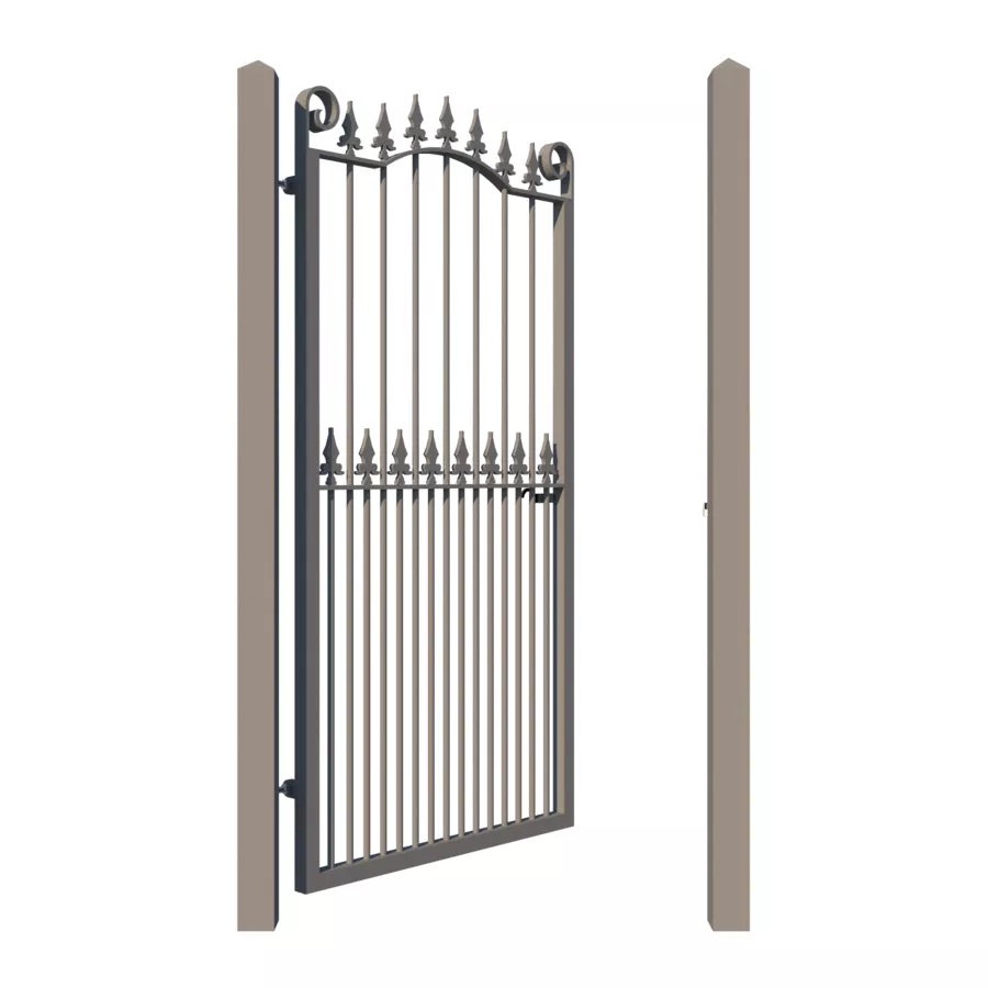 Metal side gate - The Surrey - showing opening - Gates and Fences UK