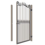 Metal side gate - The Surrey - showing opening from rear - Gates and Fences UK