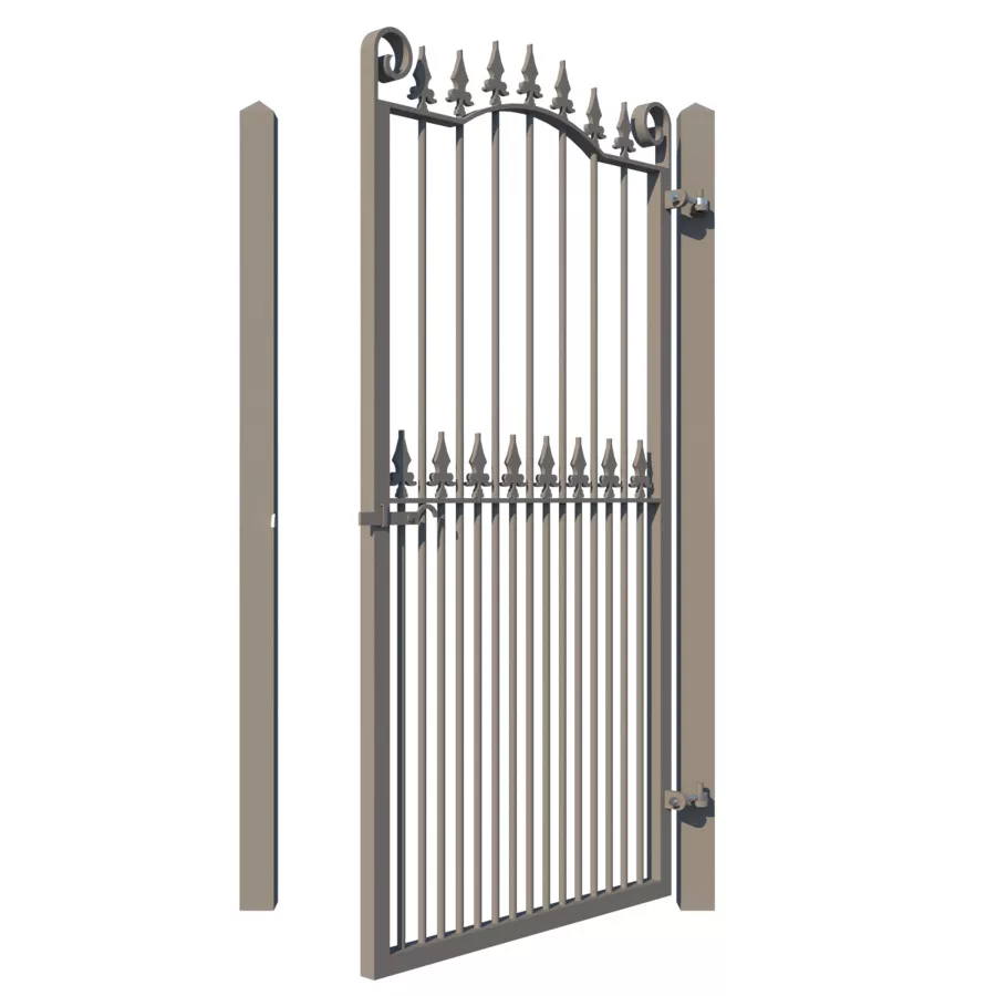 Metal side gate - The Surrey - showing opening from rear - Gates and Fences UK