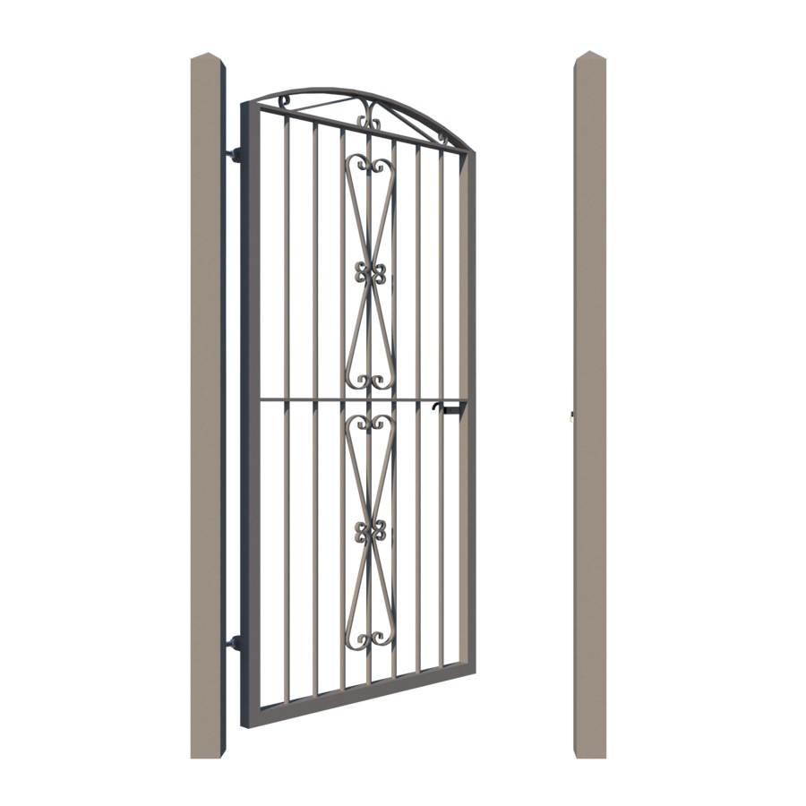 Metal side gate - The Taunton - showing opening - Gates and Fences UK