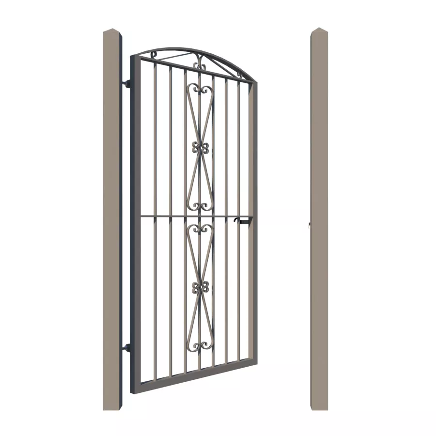 Metal side gate - The Taunton - showing opening - Gates and Fences UK