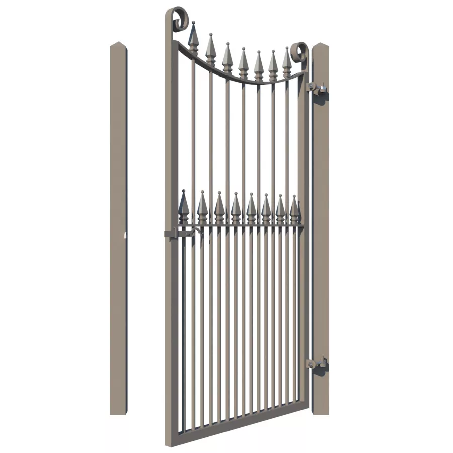 Metal side gate - The Winchester - showing opening from rear - Gates and Fences UK