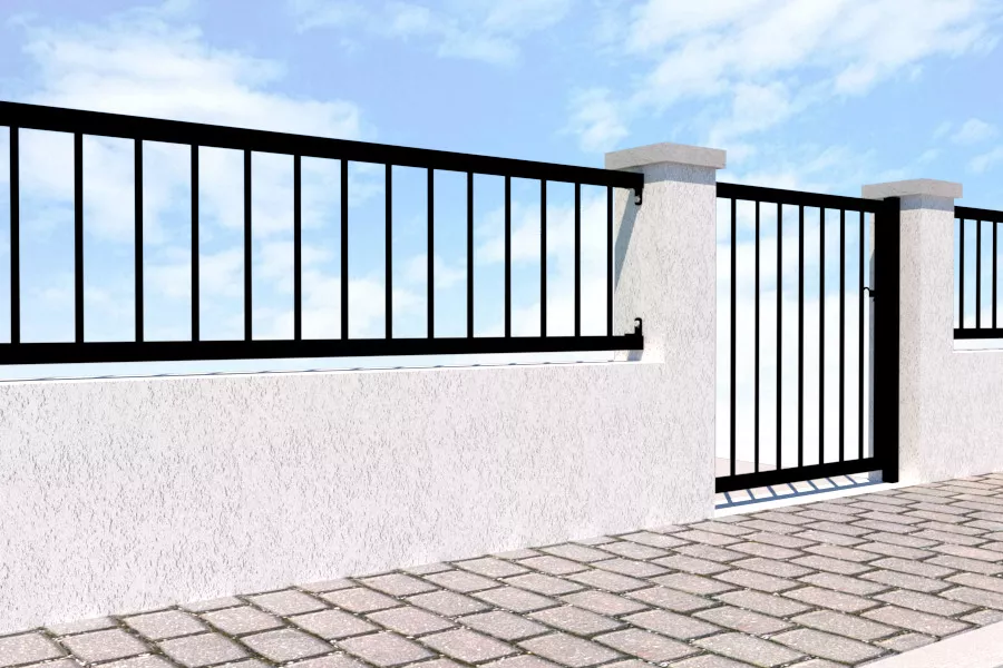Modern Garden Gate with Railings - The Cheltenham 1