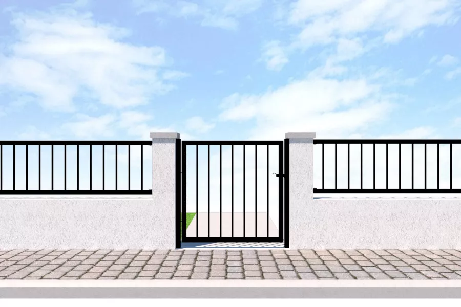 Modern Garden Gate with Railings - The Cheltenham