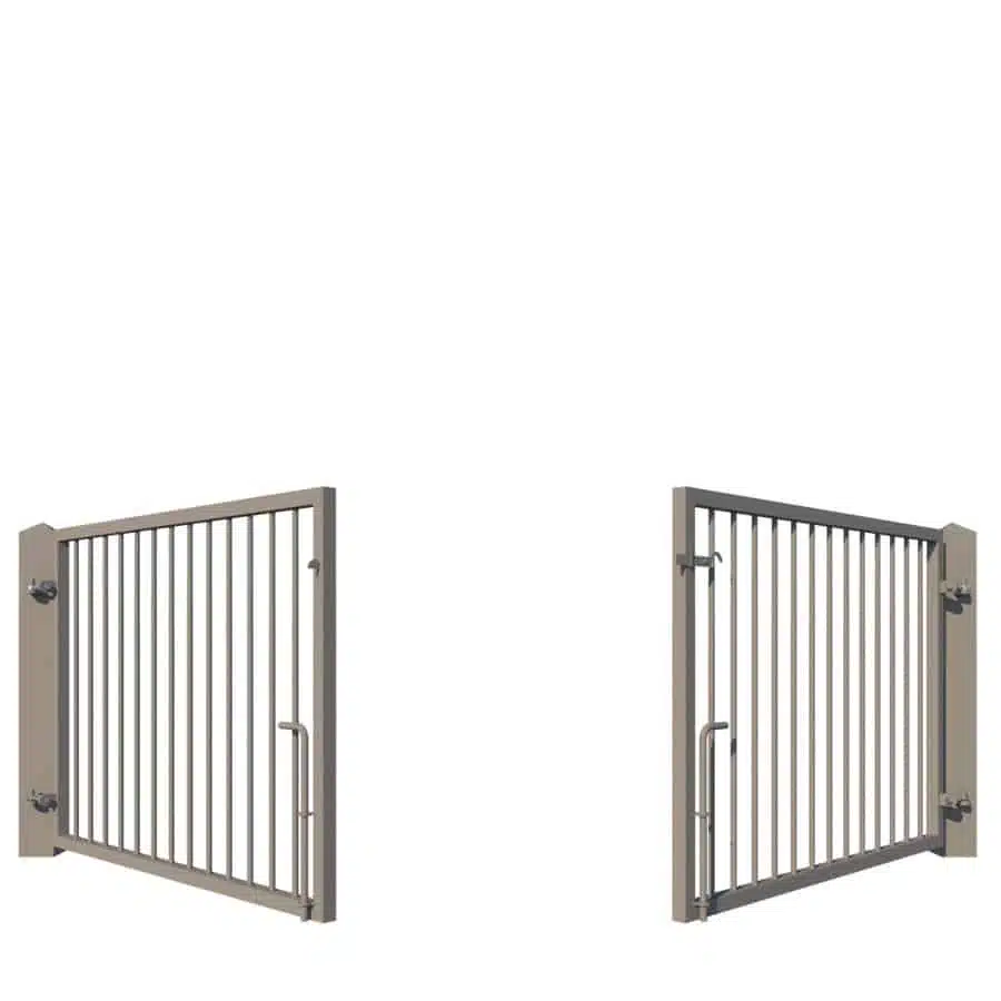 Modern Metal Driveway Gate design - The Cheltenham Low - rear view opening