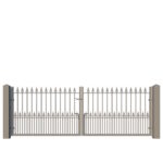 Modern metal driveway gate - The Darlington Low - showing closed