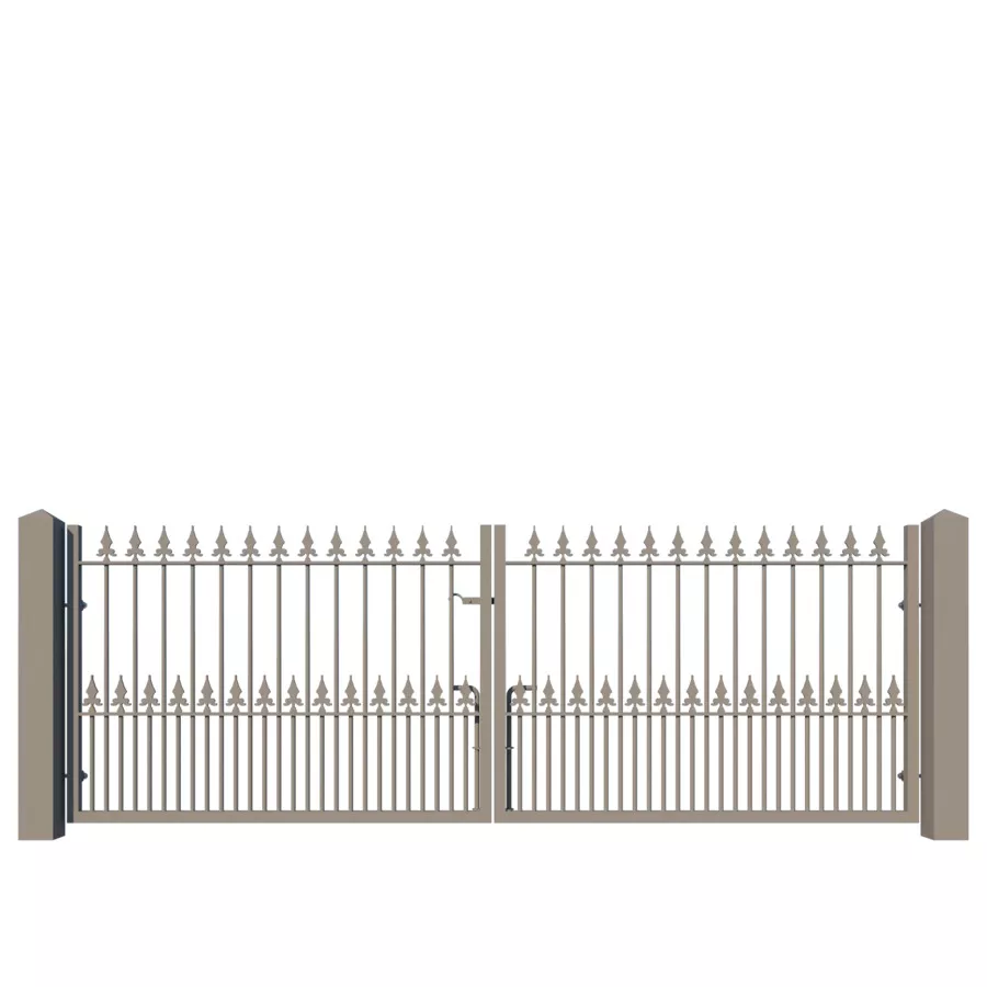 Modern metal driveway gate - The Darlington Low - showing closed