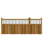 Shrewsbury Low Iroko Split Driveway Gate
