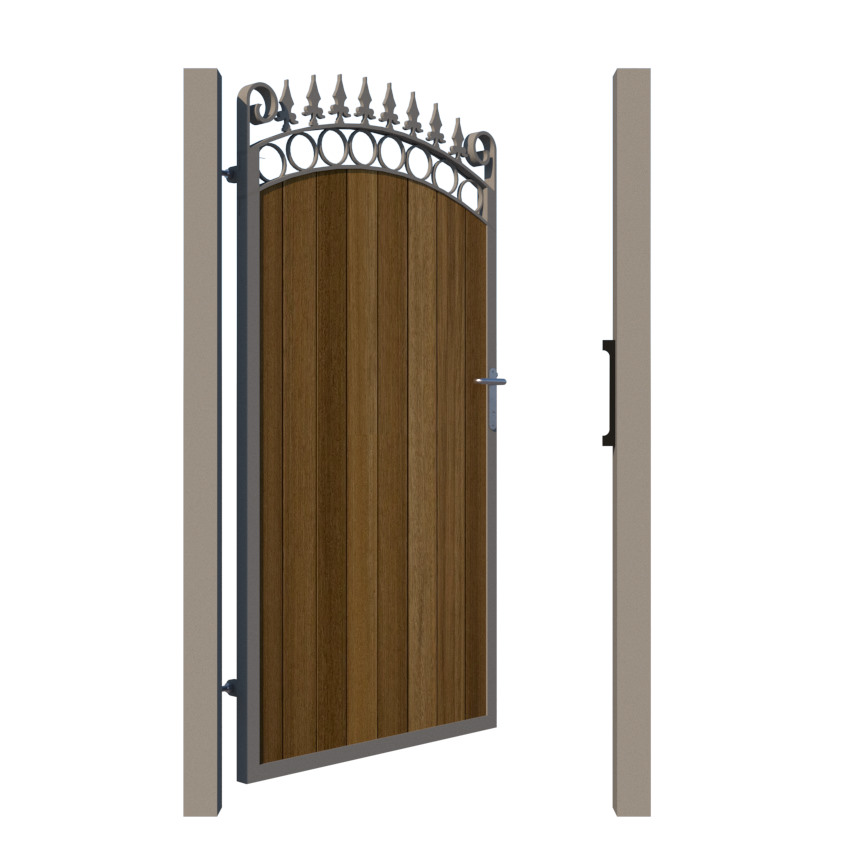 Side Gate - Metal Framed with Timber - The Bath - open