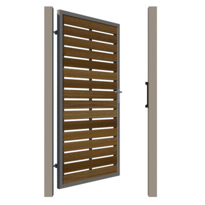 Side Gate - Metal Framed with Timber - The Kingston - opening