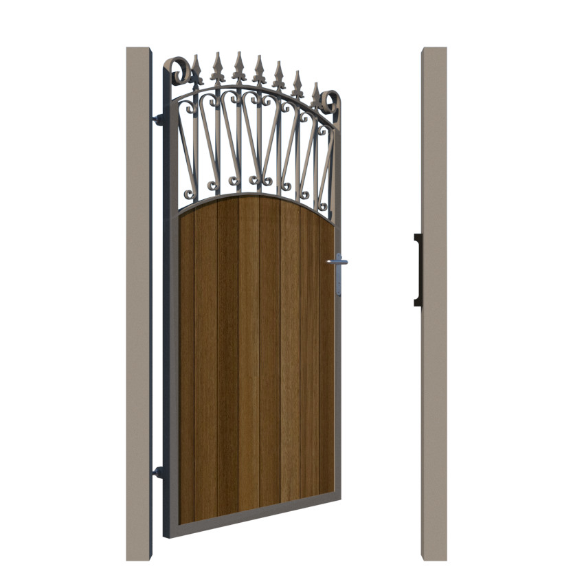 Side Gate - Metal Framed with Timber - The Oxford - open
