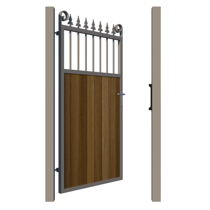 Side Gate - Metal Framed with Timber - The Wilton - open