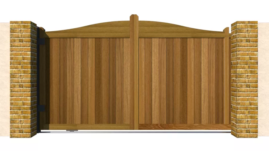 Sliding Gate - Hardwood - The Brookwood - closed