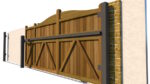 Sliding Gate - Hardwood - The Brookwood - side