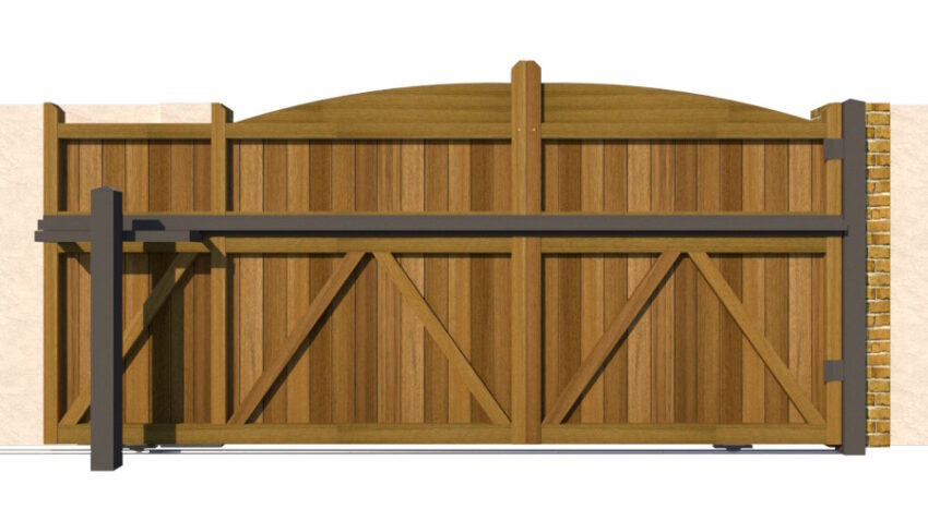 Sliding Gate - Hardwood - The Earlswood - rear