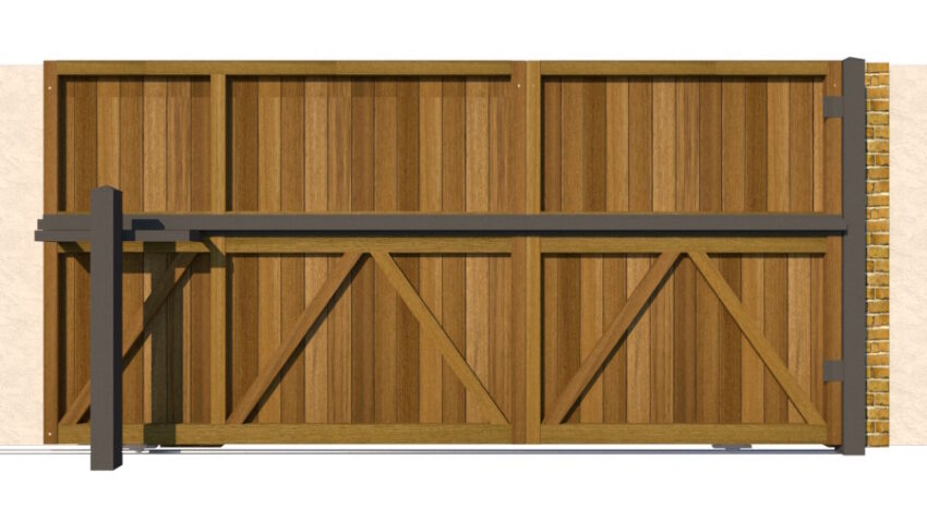 Sliding Gate - Hardwood - The Guildford - rear