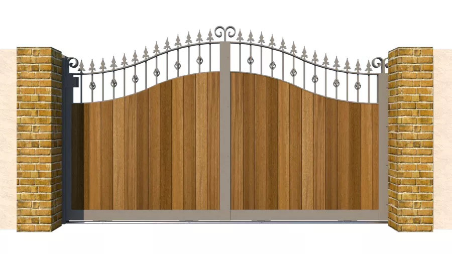 Sliding Gate - Metal Framed with Timber - The Aberdeen - closed