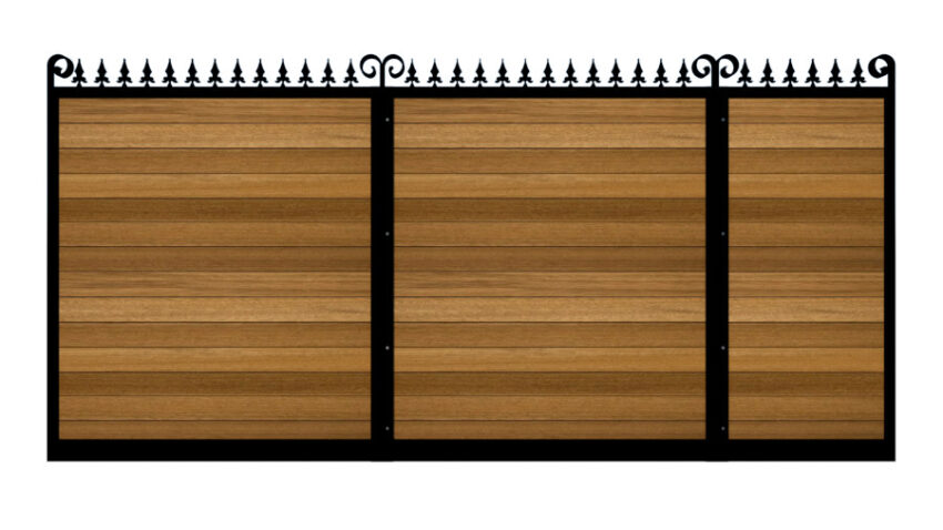 Sliding Gate - Metal Framed with Timber - The Dartford