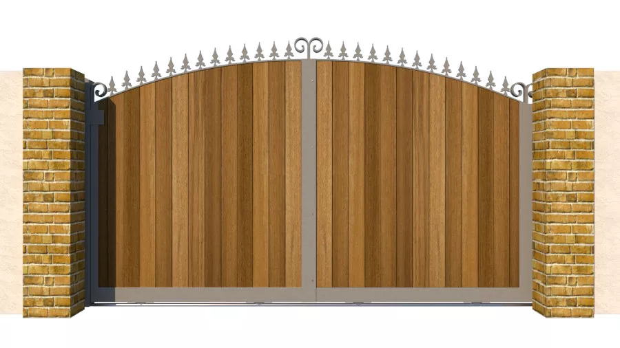 Sliding Gate - Metal Framed with Timber - The Dorchester - closed