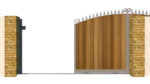 Sliding Gate - Metal Framed with Timber - The Dorchester - open