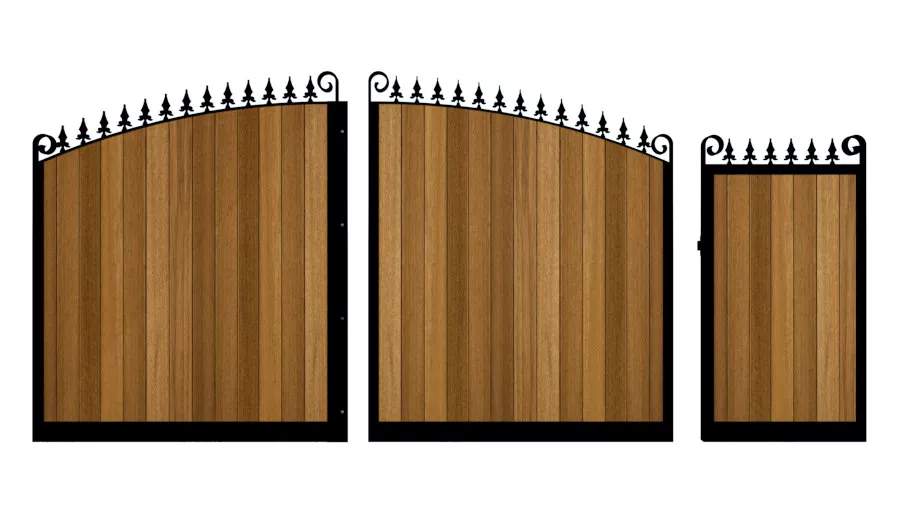 Sliding Gate - Metal Framed with Timber - The Dorchester - split
