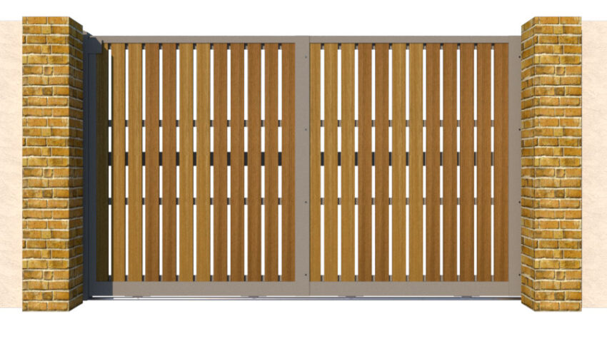 Sliding Gate - Metal Framed with Timber - The Henley - closed