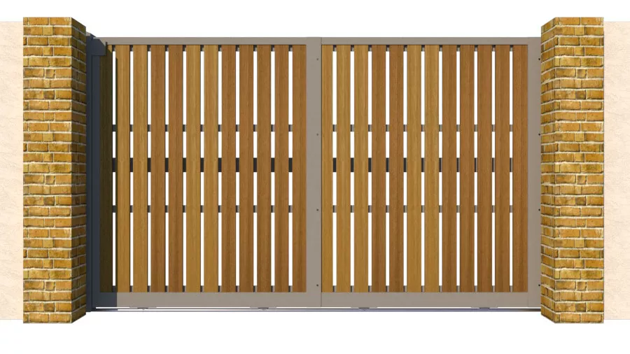Sliding Gate - Metal Framed with Timber - The Henley - closed