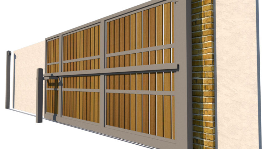 Sliding Gate - Metal Framed with Timber - The Henley - side