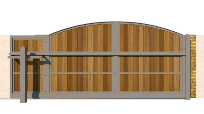 Sliding Gate - Metal Framed with Timber - The Kent - rear