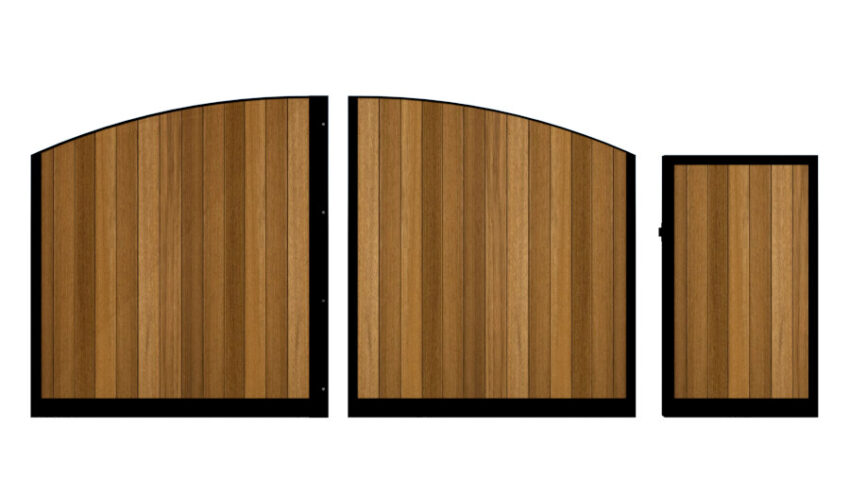 Sliding Gate - Metal Framed with Timber - The Kent - split