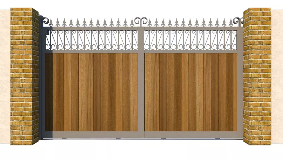 Sliding Gate - Metal Framed with Timber - The Lemmington - closed