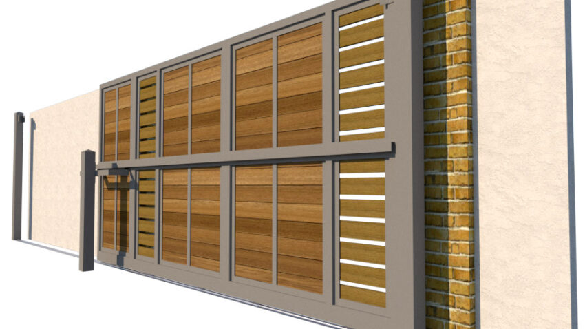 Sliding Gate - Metal Framed with Timber - The Malvern - side