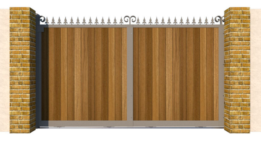 Sliding Gate - Metal Framed with Timber - The Middleton - closed