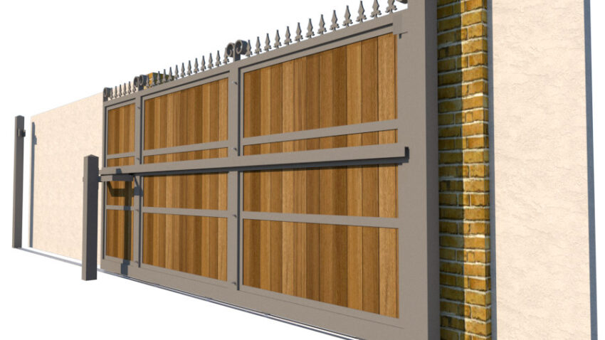 Sliding Gate - Metal Framed with Timber - The Middleton - side