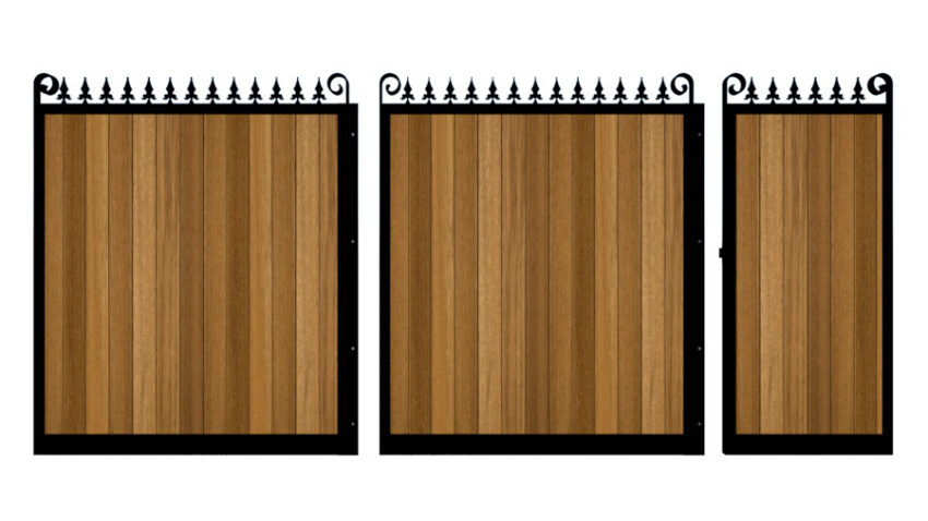 Sliding Gate - Metal Framed with Timber - The Middleton - split