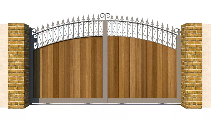 Sliding Gate - Metal Framed with Timber - The Oxford - closed