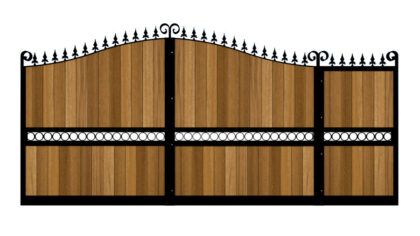 Sliding Gate - Metal Framed with Timber - The Southwark