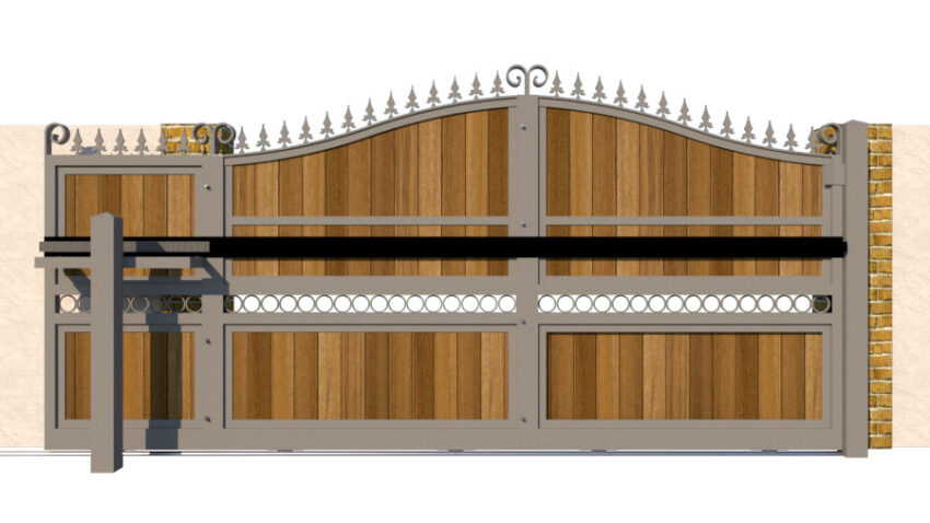 Sliding Gate - Metal Framed with Timber - The Southwark - rear