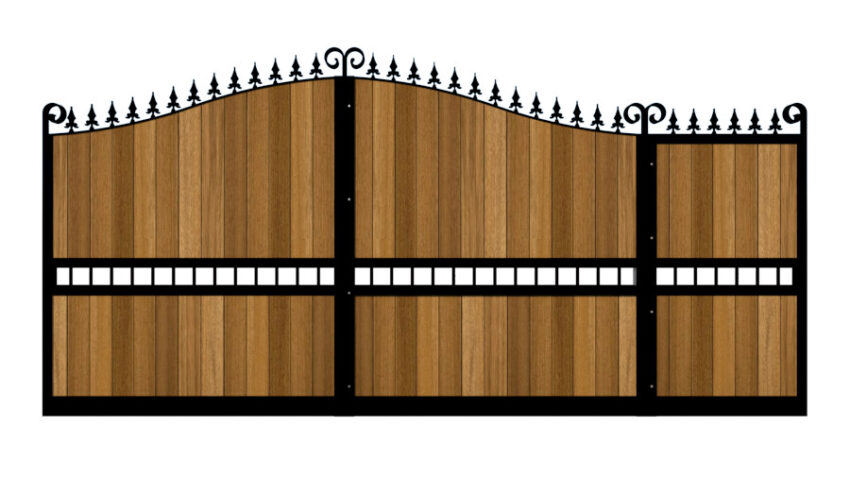 Sliding Gate - Metal Framed with Timber - The Waltham Forest