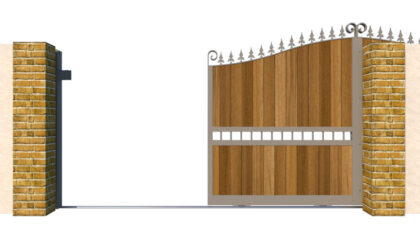 Sliding Gate - Metal Framed with Timber - The Waltham Forest - opening