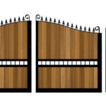Sliding Gate - Metal Framed with Timber - The Waltham Forest - split