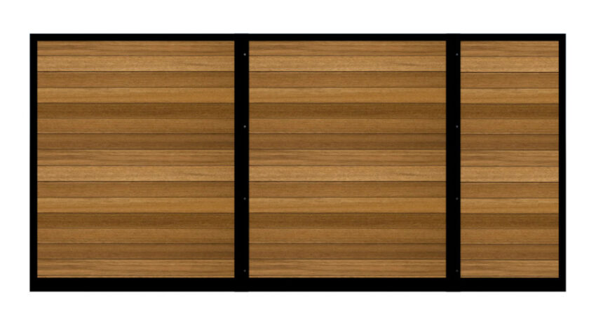 Sliding Gate - Metal Framed with Timber - The Warwickshire