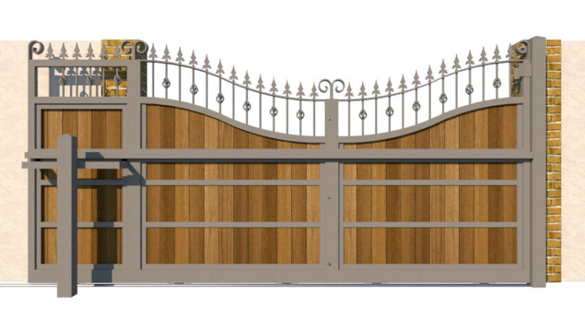 Sliding Gate - Metal Framed with Timber - The Westfield - rear
