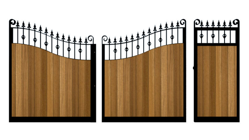 Sliding Gate - Metal Framed with Timber - The Westfield - split