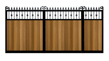 Sliding Gate - Metal Framed with Timber - The Wilton