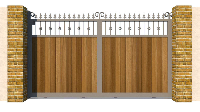 Sliding Gate - Metal Framed with Timber - The Wilton - closed