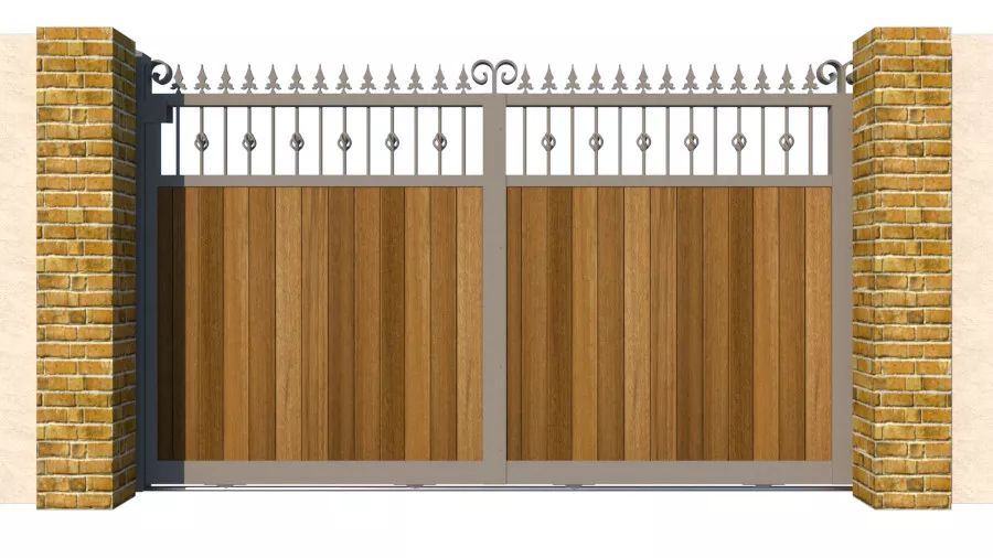 Sliding Gate - Metal Framed with Timber - The Wilton - closed