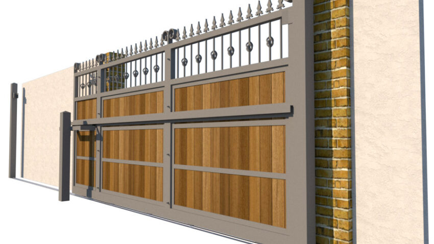 Sliding Gate - Metal Framed with Timber - The Wilton - side