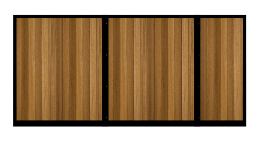 Sliding Gate - Metal Framed with Timber - The York